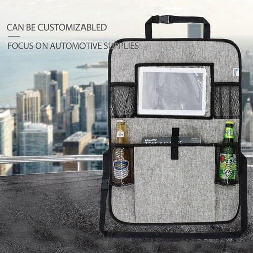 Waterproof Car Chair Back Storage Bag Oxford Cloth Drink Ipad Gadgets Sundries Hanging Pouch Auto Organize Accessories Supplies