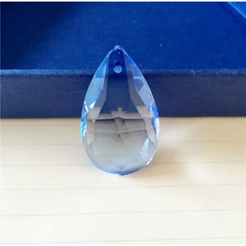Light Blue 38mm 200pcs Chandelier Glass Crystals Almond Teardrop Lamp Prisms Parts Hanging Drops Pendants