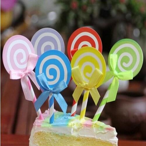 Cake toppers lollipop paper cards banner for Cupcake Wrapper Baking Cup birthday tea party decor Craft baby shower DIY