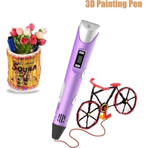 Digital Display Intelligent 3D Printing Pen High Temperature 3D Graffiti Painting Pens with USB Cable