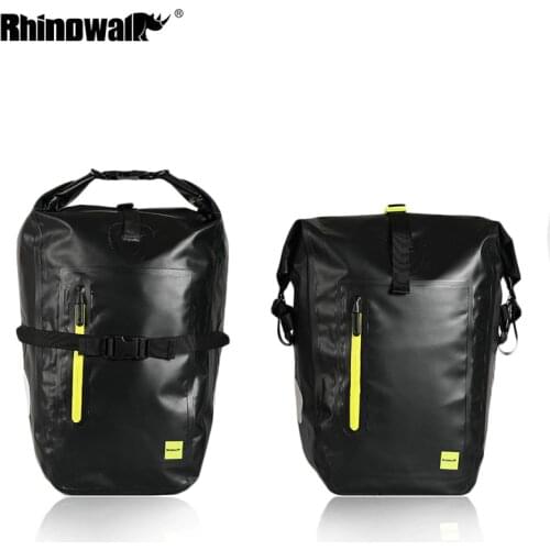 Rhinowalk 25 L Bicycle Bag Waterproof MTB Road Rear Rack Seat Pannier Bag Portable Large Capacity Cycling Bag Bike Accessories