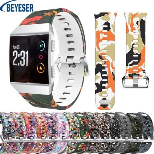 High quality Theme printed Soft Silicone strap For Fitbit ionic Sports Wristband Bracelet Replacement Watchband New