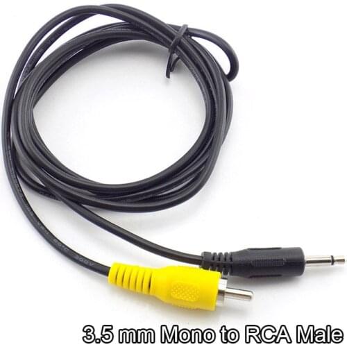 1.5M 3.5mm Mono Male Plug Jack Connector to Single RCA Male AV Audio Video Cable Adapter Cord for Computer Laptop MP3/MP4 E14