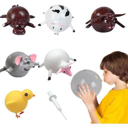 12PCS Kids Inflatable Blowing Vent Balloons Toy TPR Animal Squeezing Balls Funny Children Vent Toy Balls Novelty Party Toys #20