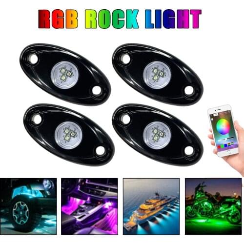 12V 24V Flashing RGB Car Ambient Lights LED Neon Rock Lamps Bluetooth DIY Caravan RV Truck Off Road 4x4 Motorcycle Accessories