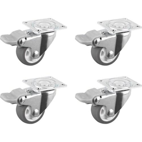 4Pcs Swivel, Silent Rubber Casters, for Furniture Electric Wheel SH-025 (1 Inch)