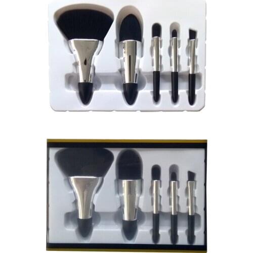 MINI foundation powder lip fan brushes combo makeup brush set soft black synthetic hair 5pcs cosmetic brush kits