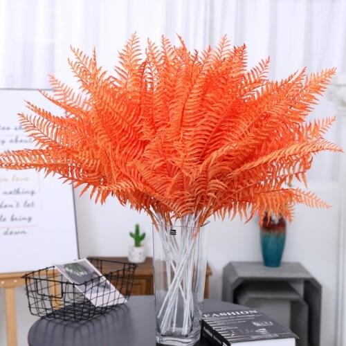 5 fork Persian Leaf Plastic Artificial Plant Fern Leaf Fake Flower Wedding Home Deoration Plants