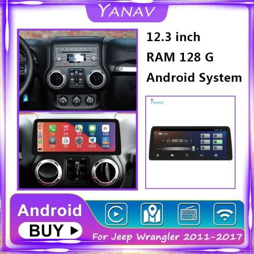 Android Car Radio For Jeep Wrangler 2011-2017 Auto Stereo Multimedia Video GPS Navigation MP3 Player Built in carplay head unit