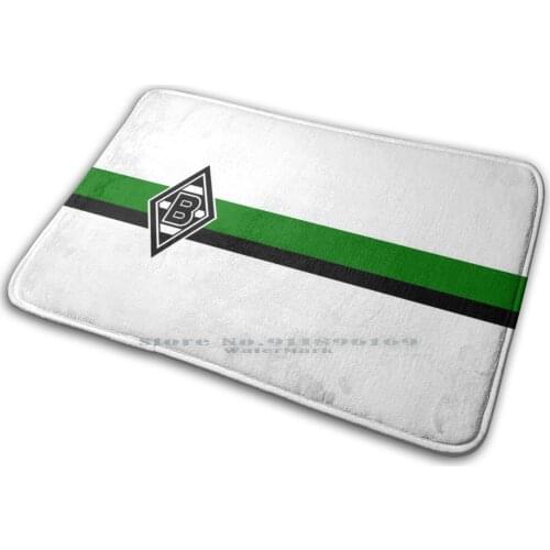 Borussia M?nchengladbach Stripe White Mat Rug Carpet Anti-Slip Bedroom Entrance Door Mat Football Germany Fussball Bundesliga