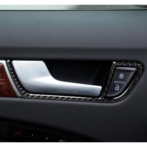 Inner Door Handle Frame Decorative Cover Trim Sticker for Audi Q5 A4 A5 B8 2009-2016 Stylish Car Accessories Interior Decoration