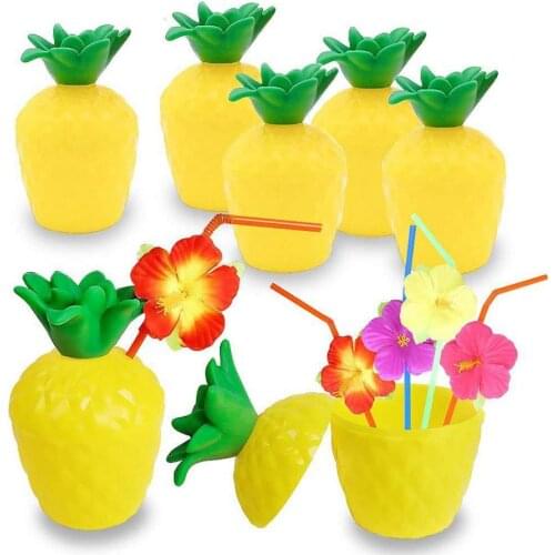 Hawaii Party Coconut Pineapple cup Luau Flamingo Party Summer Beach Party Birthday Hawaiian Party Decor Tropical Safari Decor