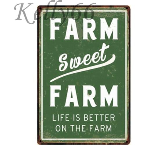 [ Kelly66 ] FARM SWEET FARM Vintage Tin Sign Poster Home Decor Bar Wall Art Painting 20*30 CM Size y-1205