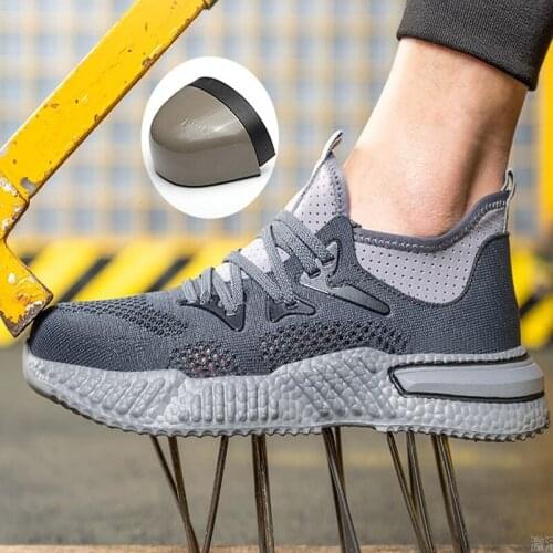 Male Indestructible Work Shoes Sneakers Men Boots Anti-puncture Safety Shoes Men Anti-smash Work Boots Steel Toe Shoes Footwear