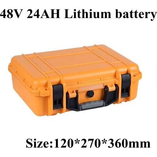 48V 24Ah 25Ah 20Ah Lithium Li Ion Battery Pack and Waterproof ABS Case for Lawn Mower Electric Scooter Backup Power Supply Truck