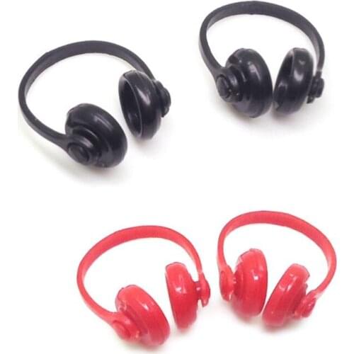 2pcs 1:12 Scale Dollhouse Miniature Accessories Mini Doll House Earphone Headset Headphone Decor Collection Gift