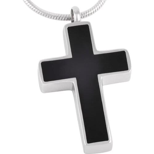 MJD8355 Stainless Steel Cross Cremation Jewelry For Ashes Pendant Memorial Urn Necklace Keepsake Jewellery Free Engrave