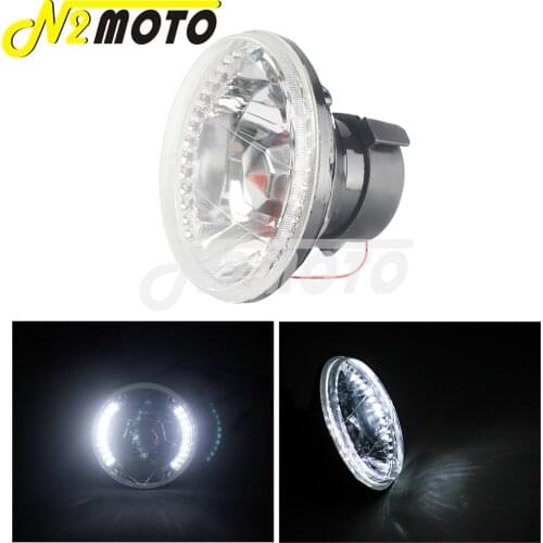Motorcycle 12V LED Headlight H4 White Light Round High/Low Beam Signal Indicator Headlamp For Harley Curiser Chopper Custom