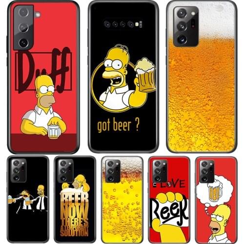 Cartoon Beer Glass For Samsung Galaxy S21 S20 FE Ultra S10 S10E Lite 5G S9 S8 S7 S6 Edge Plus Phone Case