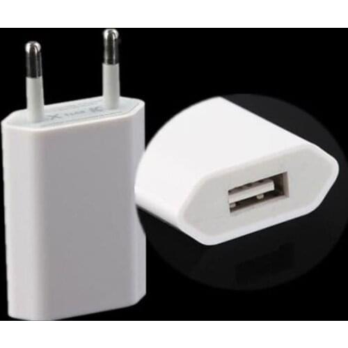 Wholesale White USB Wall Charger EU Plug Power Adapter mobile phone AC Power Charger 5V 1A Travel Charger 100pcs/lot