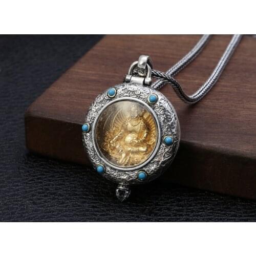 925 Sterling Silver the god of wealth king men women amulet pendant Charm A4688