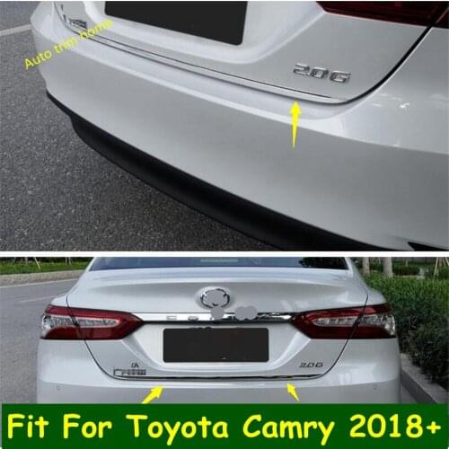 Lapetus Rear Trunk Tailgate Door Strip Streamer Lid Cover Trim Fit For Toyota Camry 2018 2019 2020 Stainless Steel Accessories