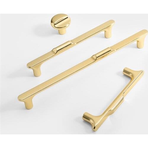 KK&FING Light Luxury Gold Gray Kitchen Cabinet Door Handles and Knobs Zinc Alloy Wardrobe Door Drawer Knobs Furniture Hardware