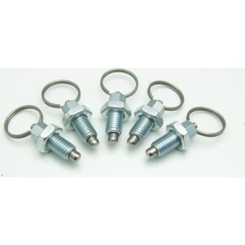 TF08011-M6*12*4 Non Lock-Out Type Stubby Hand Retractable Spring Plunger with Pull Ring, M6 Thread