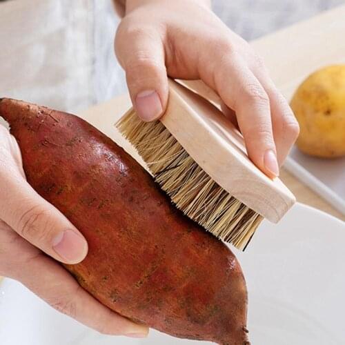 Kitchen Cleaning Brush Washing Cleaning Brushes Pot Pan Sponge Scrubber Fruit Vegetable Dish Wood Palm Sisal Dishwashing Brush