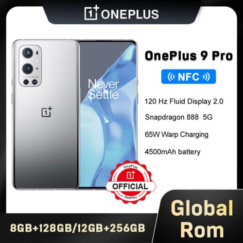 Global ROM Oneplus 9 Pro 5G Smartphone 48MP Camera Snapdragon 888 6.7'' 120Hz AMOLED 4500mAh Battery 65W fast charging NFC Phone