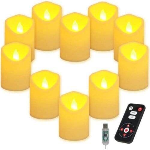 LED Candle String Light Flameless Warm White Bright Tealights USB/Battery Powered with 8key Remote Control Night Lights