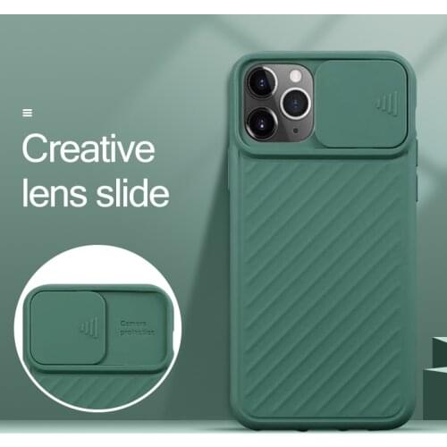 Ultra-thin Slider Camera Privacy Silicone Phone Case For iPhone 11 Pro XS max XR XS X SE 8 7 6s 6 Plus Luxury Protection Cover