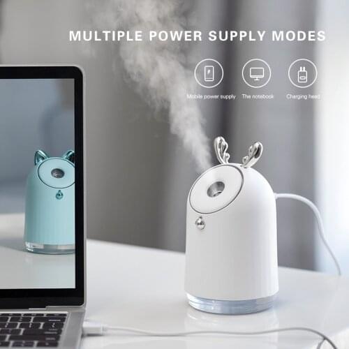 USB Rabbit Humidifier With Battery Essential Oil Diffuser Aromatherapy LED Light Cute Humidifier Nanometer Atomization Mist Gift