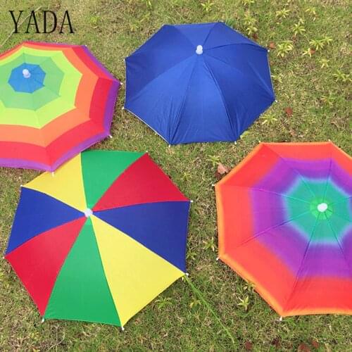 YADA 8 Bone 50 CM Fishing Cap Umbrella Rain Women uv Sunny And Rainy Umbrella For Womens Windproof Head Umbrellas Caps YS0018
