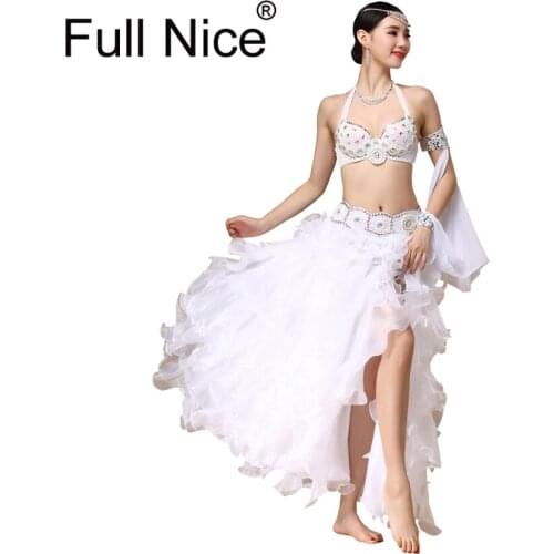 New Performance Dancewear Bellydance Clothes Professional Women Egyptian Belly Dance Bra Belt Skirt Oriental Beaded Belly Dance