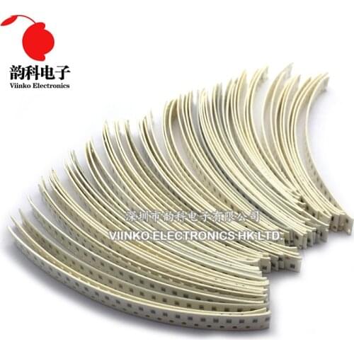 0805 SMD Ceramic Capacitor Assorted Kit 1pF~1uF 52values*50pcs=2600pcs Chip Ceramic Capacitor Samples kit