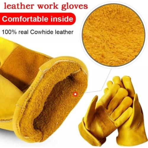 1 Pair New Premium Leather Work Gloves Wells Lamont Outdoor Sport Leather Gardening Gloves