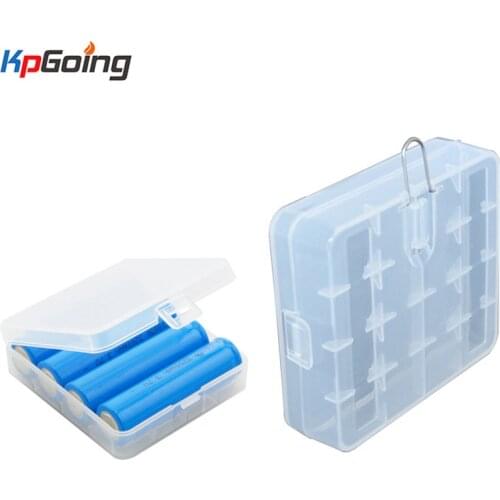 1pc 4X18650 Battery Holder Case 18650 PP Battery Storage Box with Hook Holder Transparent Strong Hard Case for 16340 / CR123A