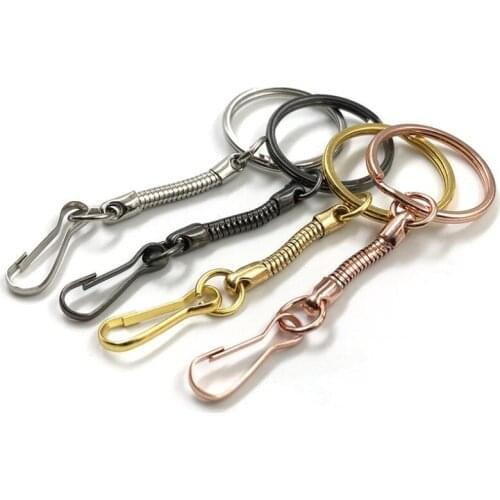 10Pcs Key Buckle Keychain Tag Rope Stainless Steel Ring Key Keyring Circle Camp Hanging Tool