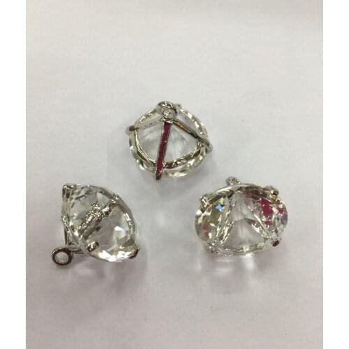 100PCS/LOT) 20MM Crystal DIY Diamond Cut Buttons Sewing Craft Rhinestone Accessories