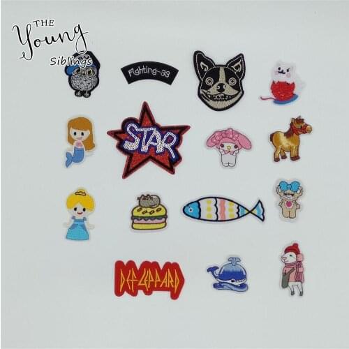 5~10pcs for sale High Quality Cartoon Animal Letters Iron no patch Embroidery Badges DIY Sewing Patch Craft Supplies Accessories