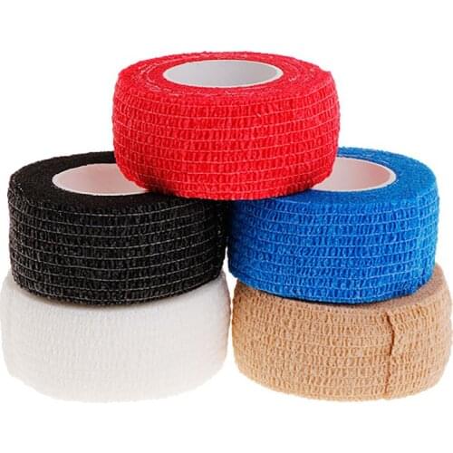 Y1UF 5pcs 2.5cm Disposable Tattoo Self-adhesive Elastic Grip Bandage Wrap Sport Tape