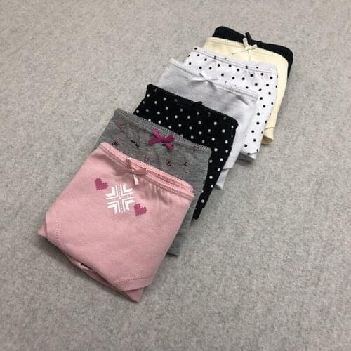 8 Pieces Dots Hearts Girls Briefs Youth Trunk Student Boxers Kids Shorts Pure Cotton Child Pants Lady Women Underwear 12-20Y