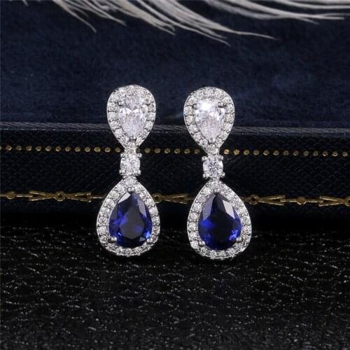 Noble Luxury Inlaid Zircon Earrings Bridal Dinner Charm Valentines Day Gift Woman Fashion Creative Jewelry Wholesale