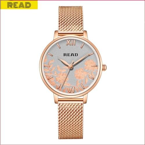Women Watches Fashion Stainless Steel Wristwatch Rose Gold Quartz Movement Waterproof vintage lace folding buckle Ladies Clock