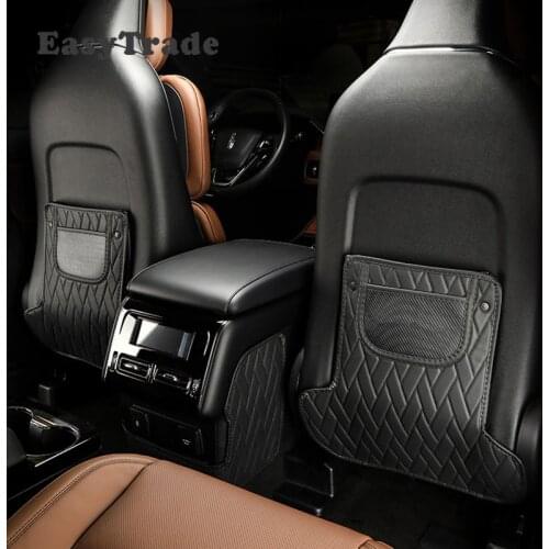 For Lincoln Aviator 2020 Accessories PU Leather Car Seat Anti-Kick Mat Rear Row Seats Cover Back Protection Mats Car Accessories