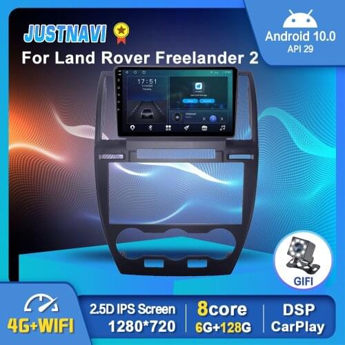 JUSTNAVI 6G 128G Android 10 Smart Car Radio Player For Land Rover Freelander 2 2007-2012 Carplay GPS Navigation Headrest No DVD