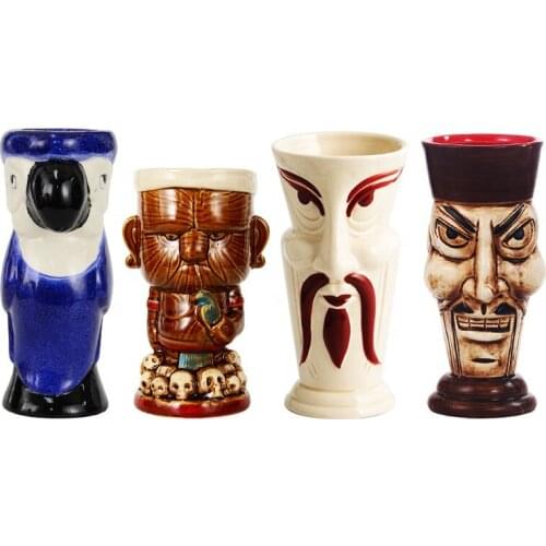 Ceramic Tiki Mug New Concept Cups for Cocktail/Bar Coffee Without Handle Beer