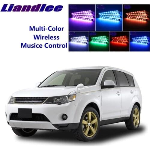 LiandLee Car Glow Interior Floor Decorative Atmosphere Seats Accent Ambient Neon light For Mitsubishi Outlander MK1 2003~2006