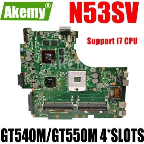 90R-N1QMB1300Y N53SV Mainboard REV.2.2 For ASUS N53S N53SV N53SN N53SM DDR3 Notebook motherboard GT540M/GT550M GPU 4*SLOTS